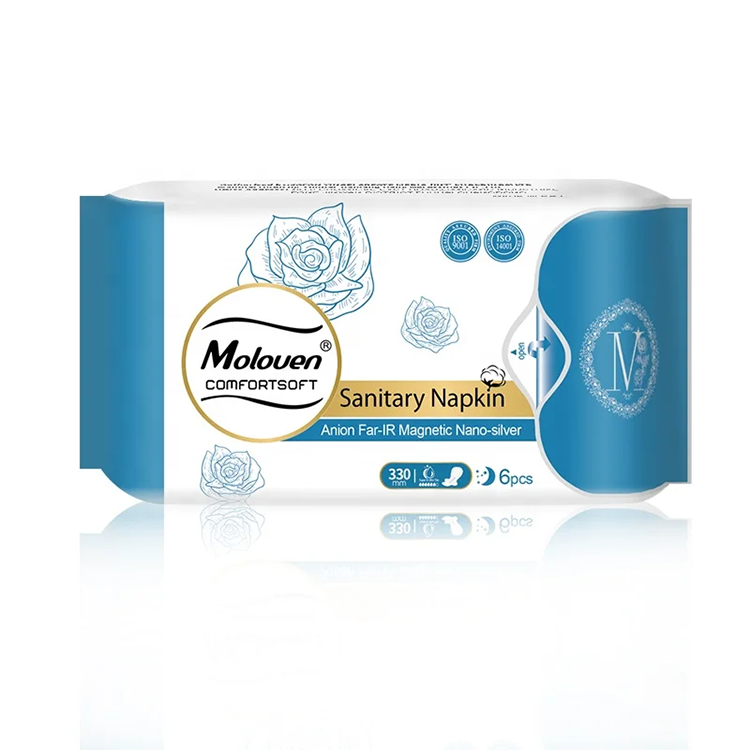 Moloven® Rose Sanitary Napkins, Pads Night use Extra long 330 mm, 4 pcs per pack