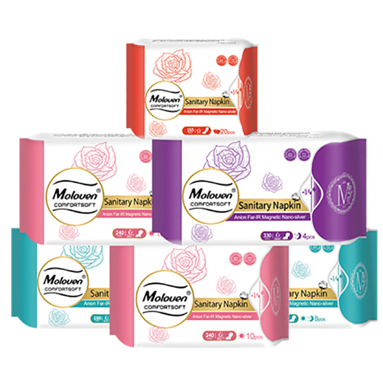 Moloven® Rose Sanitary Napkins, Pads Night use 280 mm, 8 pcs per pack