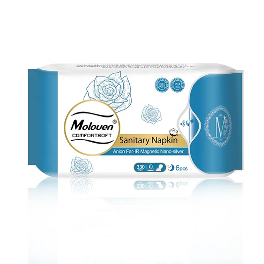 Moloven® Rose Sanitary Napkins, Pads Night use Extra long 330 mm, 4 pcs per pack