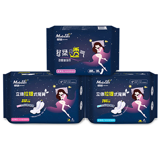 Moloven® Lift Sanitary Napkin Night use  extra long  350 mm, 6 pcs per pack