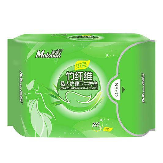 Moloven Bamboo Fiber Sanitary Pad Daily Use 155 mm, 20 pcs per packs, FDA Approved