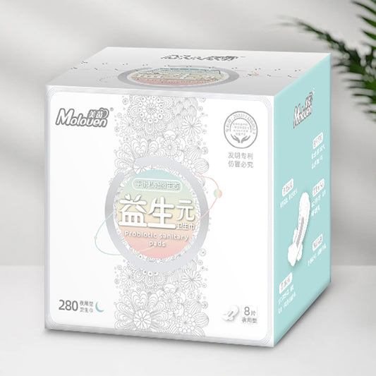 Probiotics Velvet Sanitary Napkin night use 280 mm,8 pcs per packs, FDA Approved